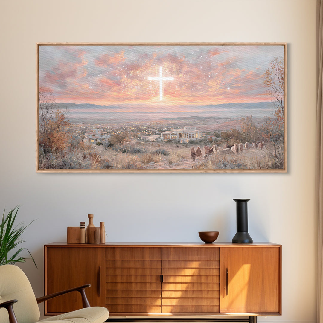 Dawn Of Redemption – Framed Canvas Print – Christian Art Canvas – Christian Wall Art – Large Christian Art – Modern Christian Art – Christi
