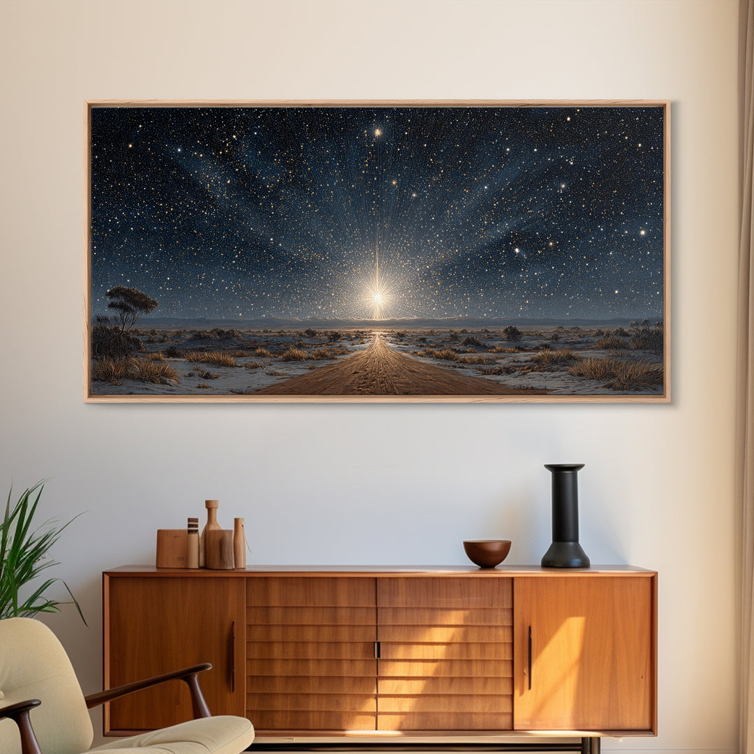 The Guiding Star – Framed Canvas Print – Christmas Art Prints – Christian Christmas Decor – Christian Wall Art – Christian Art Canvas – Chr