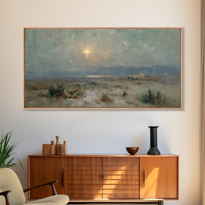 The Guiding Star – Framed Canvas Print – Christian Wall Art – Christian Art Canvas – Christmas Art – Jesus Painting