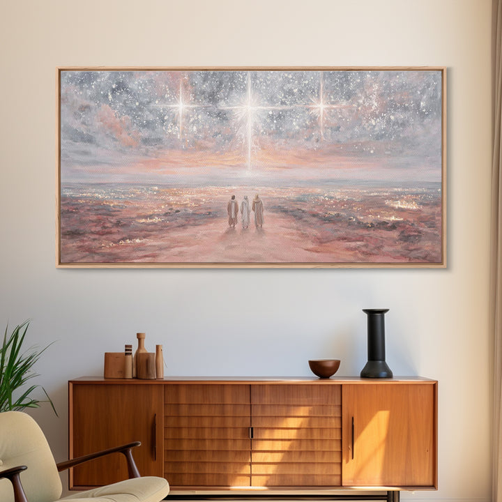 Journey By Starlight – Framed Canvas Print – Christian Wall Art – Christian Christmas Art – Christian Art Canvas – Christmas Art – Jesus Pa