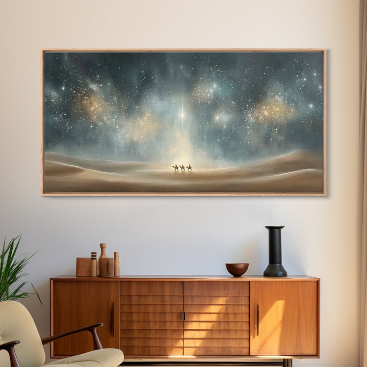 Heavenly Wonder | Framed Canvas Print | Christian Wall Art | Christian Art Canvas | Christmas Art | Christian Christmas Art | Jesus Paintin