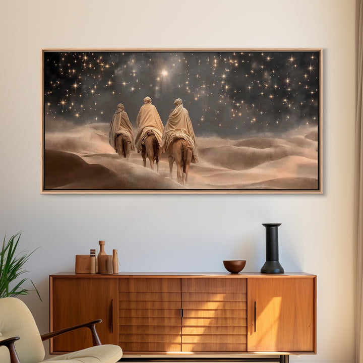 Three Kings Night – Framed Canvas Print – Christian Art Canvas – Christian Christmas Art – Jesus Painting – Christmas Art – Christian Wall