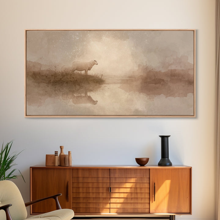 Still Waters Grace | Framed Canvas Print | Christian Art Canvas | Christian Wall Art | Christian Christmas Art | Christmas Art | Jesus Art