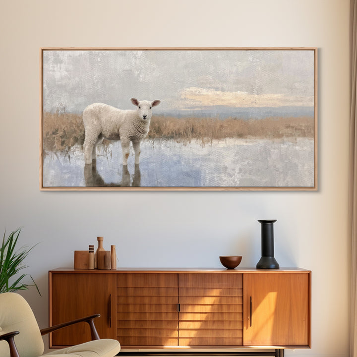 Lamb Of Dawn – Framed Canvas Print – Christian Wall Art – Christian Art Print – Jesus Christmas Art – Christian Gift Ideas – Christmas Wall