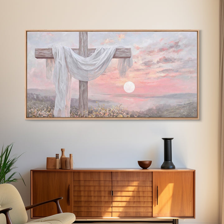 Humble Pasture – Framed Canvas Print – Christian Christmas Art – Christian Art Canvas – Vintage Christian Art – Christian Painting – Christ