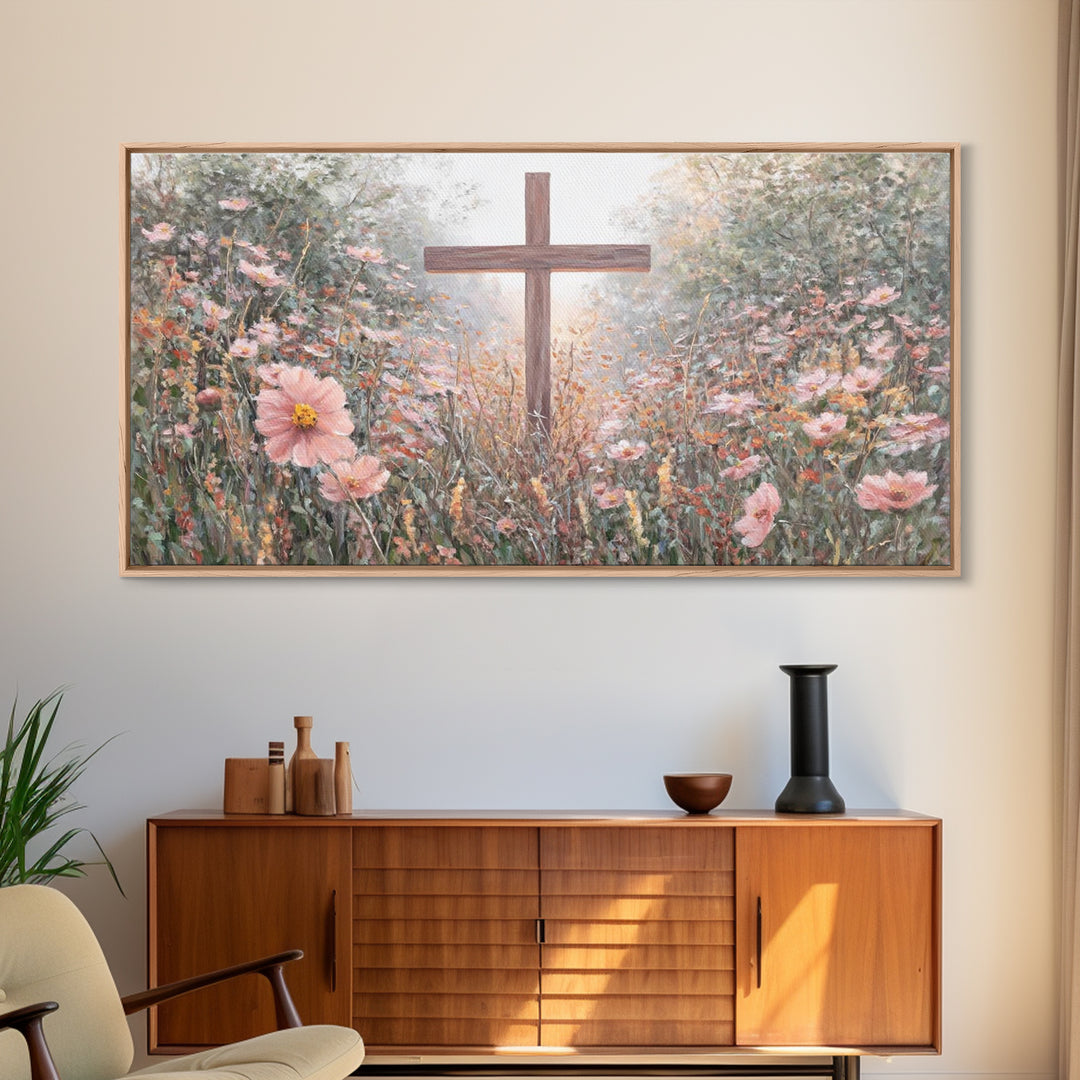 Garden Of Mercy – Framed Canvas Print – Christian Wall Art – Christian Art Painting – Christian Art Canvas – Modern Christian Art – Christi