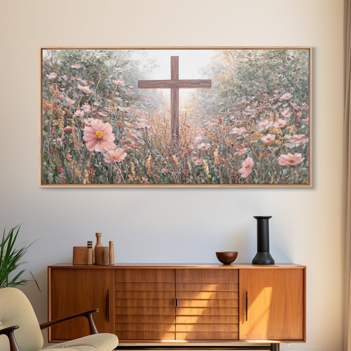 Garden Of Mercy – Framed Canvas Print – Christian Wall Art – Christian Art Painting – Christian Art Canvas – Modern Christian Art – Christi