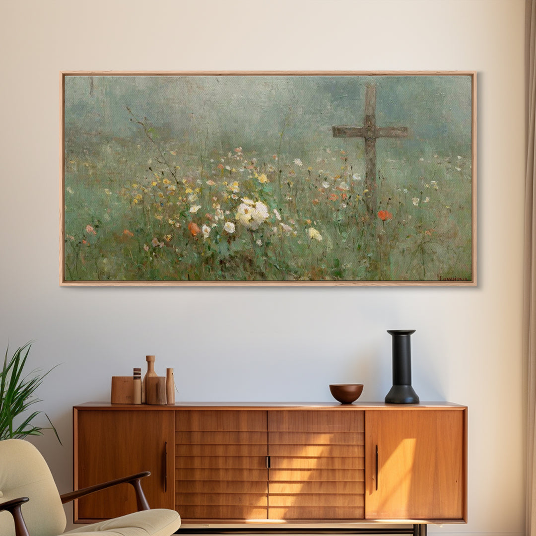 Morning Of Grace | Framed Canvas Print | Christian Wall Art | Christian Art Canvas | Subtle Christian Paintings | Christian Art Work | Chri