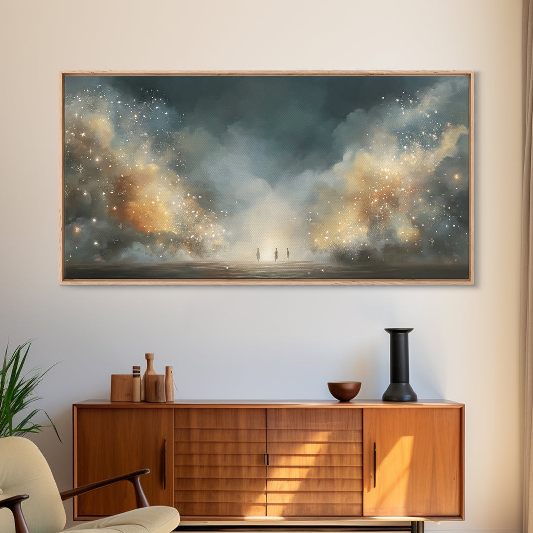 Heavenly Wonder, Framed Canvas Print, Christian Wall Art, Christian Art Canvas, Moody Christian Art, Christmas Art Prints, Christian Gift I