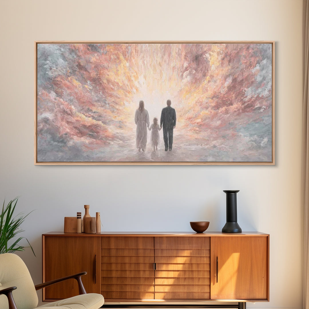 Path Of Light, Framed Canvas Print, Christian Art Canvas, Christian Christmas Art, Christian Wall Art, Large Christian Painting