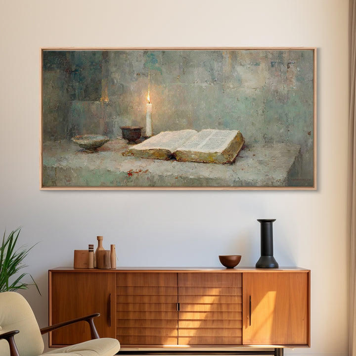 Radiant Communion | Framed Canvas Print | Christian Art Canvas | Christian Wall Art | Modern Christian Painting | Christian Christmas Art