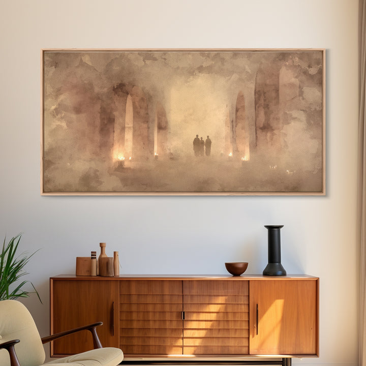 Sanctuary Silence, Framed Canvas Print, Minimalist Christian Art, Christian Wall Art, Christian Art Work, Christian Painting, Subtle Christ
