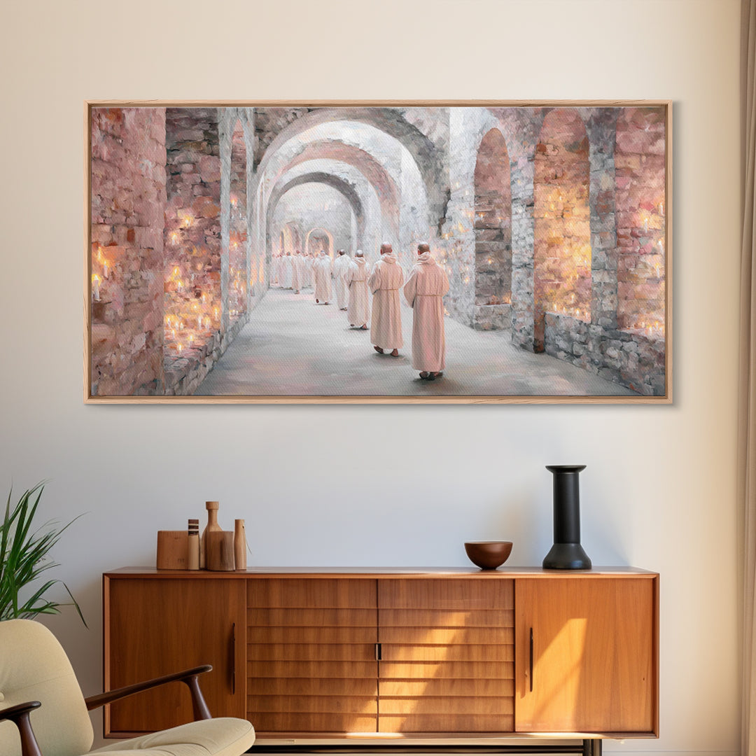 Processional Light, Framed Canvas Print, Christian Wall Art, Christian Art Canvas, Modern Christian Painting, Christian Art Work, Christian
