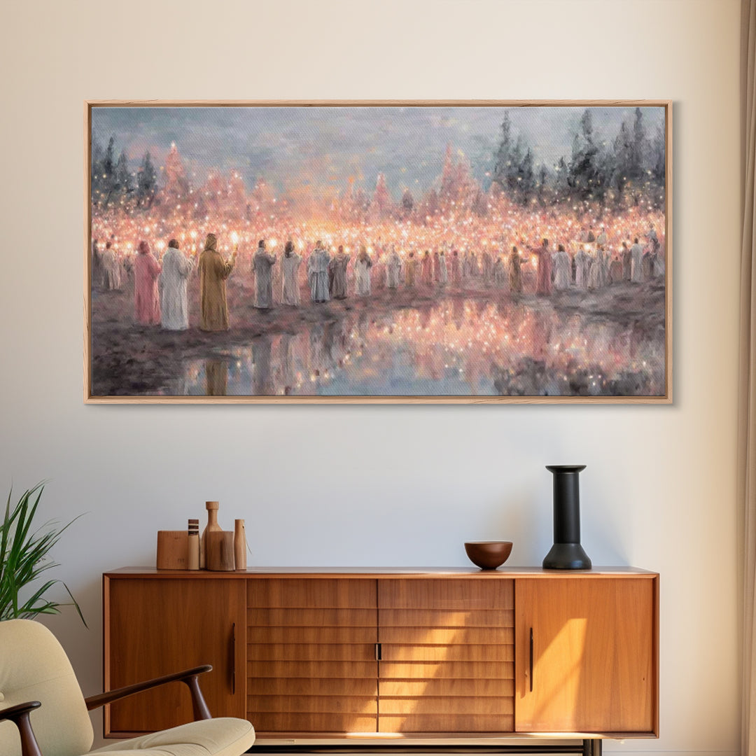 Radiant Multitude – Framed Canvas Print – Christian Art Canvas – Christian Christmas Art – Christmas Art Prints – Christian Wall Art – Mode