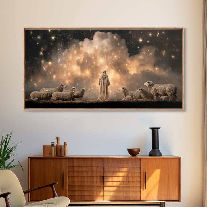 Shepherds Of Glory - Framed Canvas Print - Christian Wall Art - Christian Art Canvas - Jesus Painting - Christmas Art - Christian Art