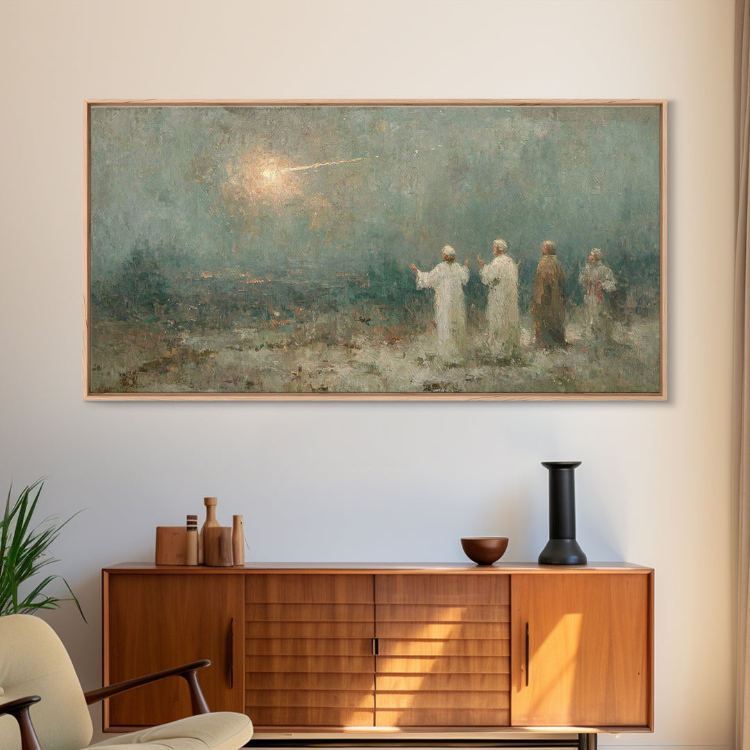 Three Seekers Light | Framed Canvas Print | Christian Christmas Art | Christian Art Print | Jesus Painting | Christmas Wall Art | Faith