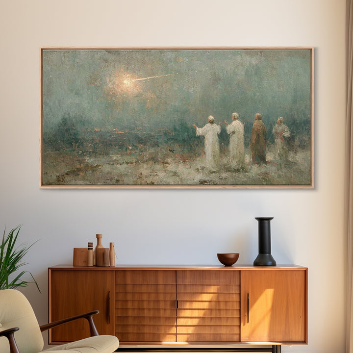 Three Seekers Light | Framed Canvas Print | Christian Christmas Art | Christian Art Print | Jesus Painting | Christmas Wall Art | Faith