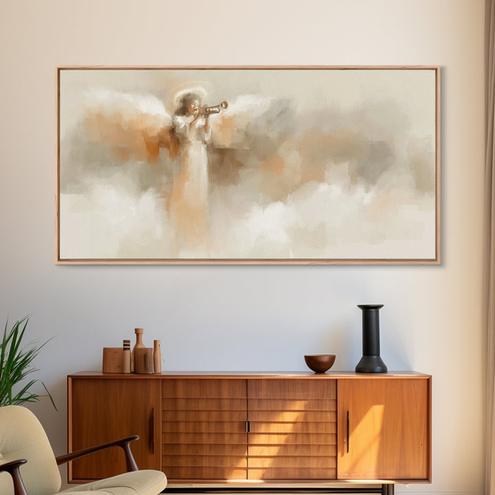 Angel Of Light, Framed Canvas Print, Christian Art Canvas, Christian Wall Art, Jesus Painting, Christian Christmas Art, Christian Art