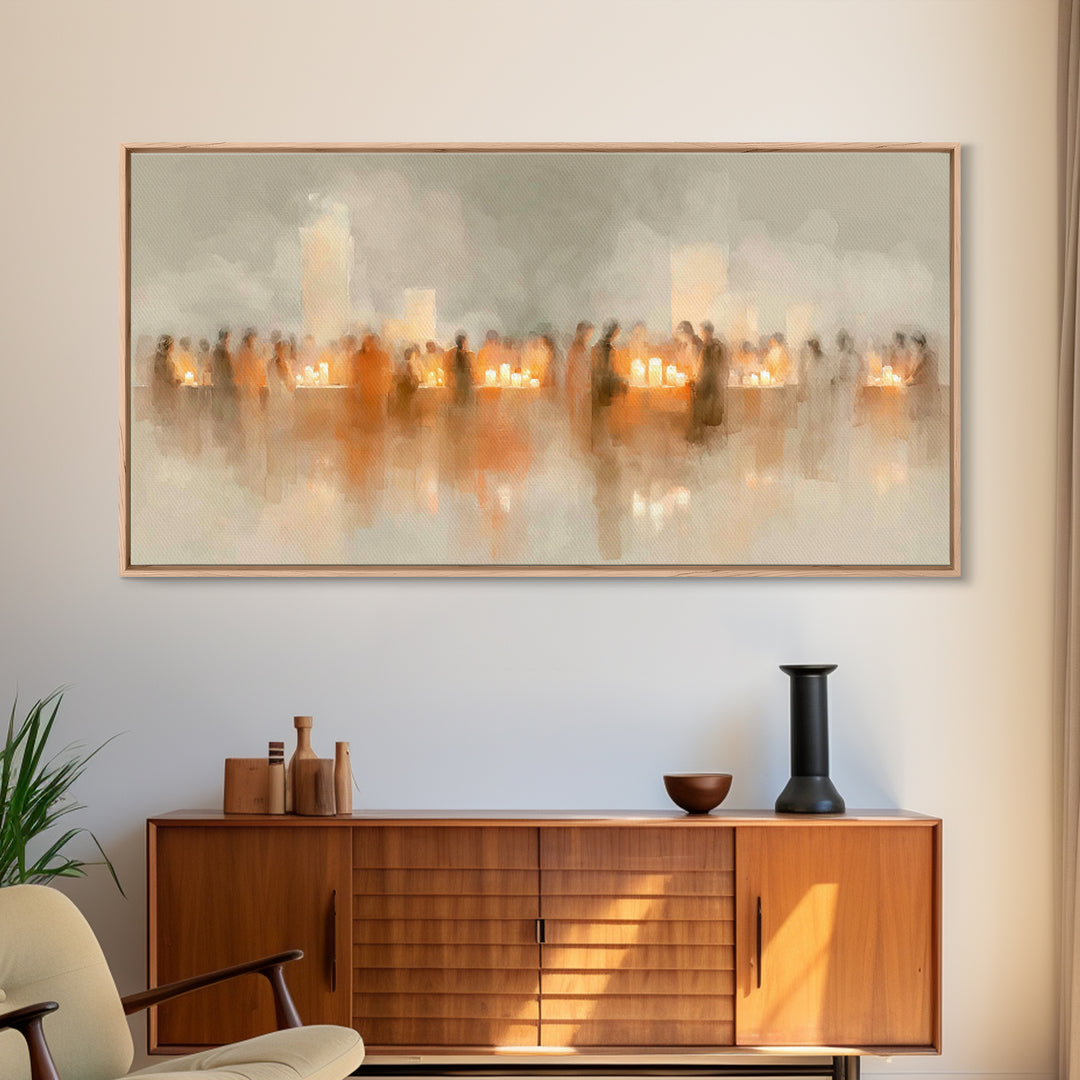 Sanctuary Candles – Framed Canvas Print – Christian Wall Art – Christian Art Canvas – Christmas Wall Art – Moody Christian Art – Christian