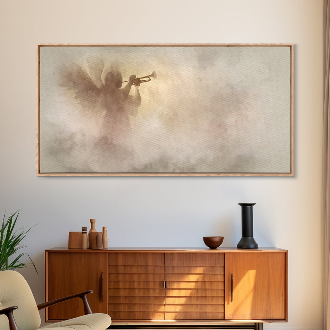 Heavenly Herald Call – Framed Canvas Print – Christian Art Canvas – Christian Wall Art – Christmas Art – Christian Christmas Art – Christia