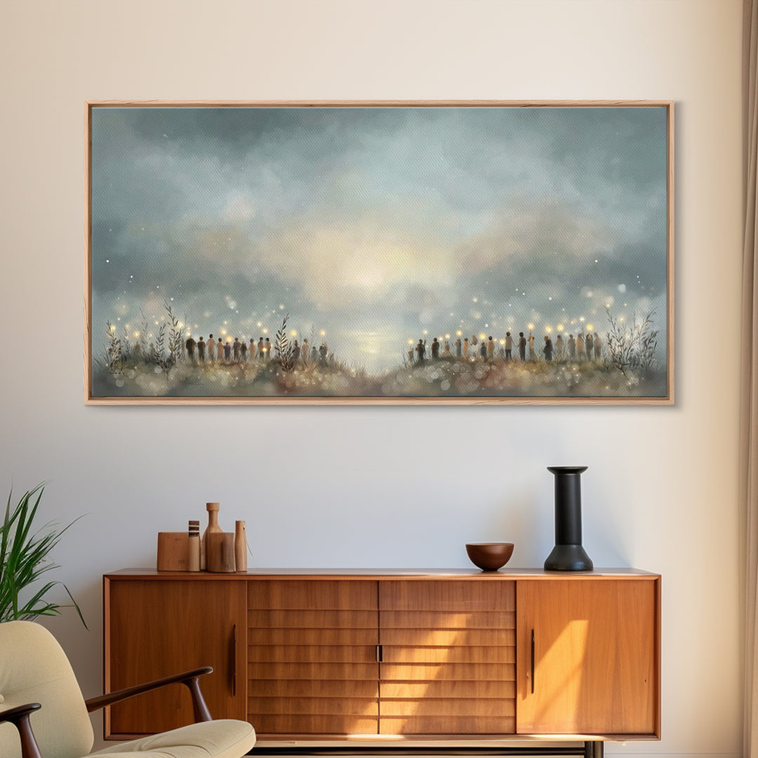 Gathering Of Light – Framed Canvas Print – Christian Wall Art – Christian Art Canvas – Christmas Art – Christian Christmas Art – Christian