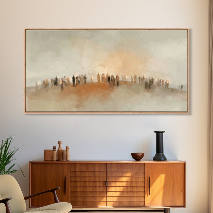 Golden Meadow Gathering | Framed Canvas Print | Christian Art Canvas | Christian Wall Art | Christian Christmas Art | Christmas Art | Chris