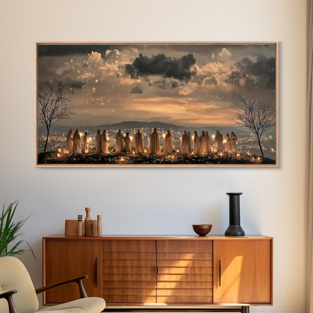 Evening Watch Of Saints – Framed Canvas Print – Christian Christmas Art – Christian Art Canvas – Christian Wall Art – Christmas Art – Chris