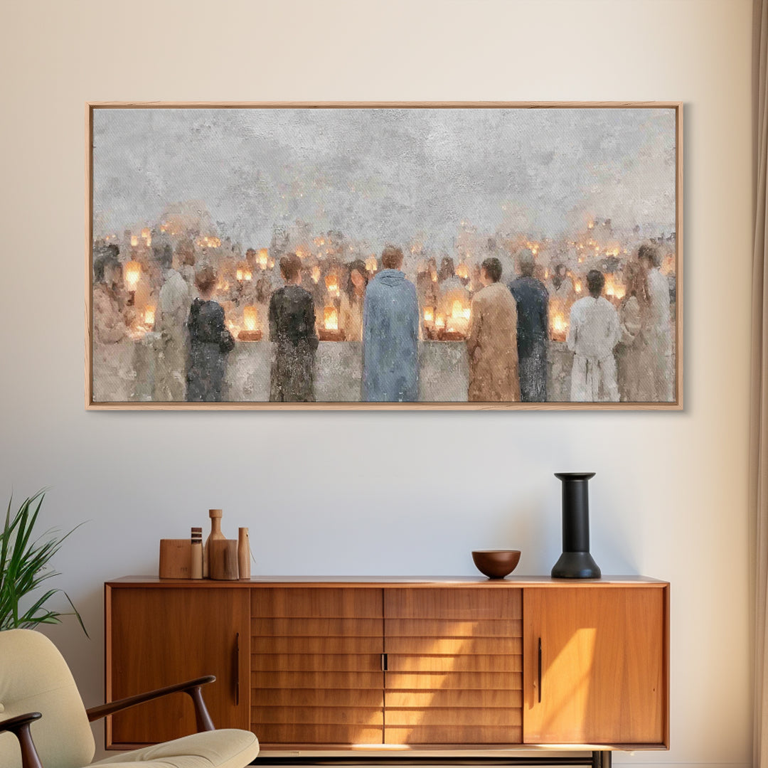 Communion Lights – Framed Canvas Print – Christian Art Canvas – Christian Art Print – Christmas Art – Christian Wall Art – Christian Gift I