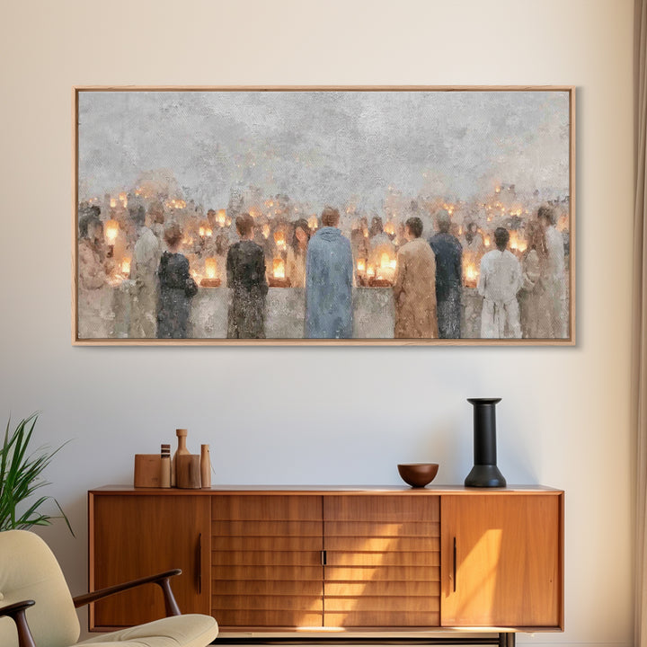Communion Lights – Framed Canvas Print – Christian Art Canvas – Christian Art Print – Christmas Art – Christian Wall Art – Christian Gift I