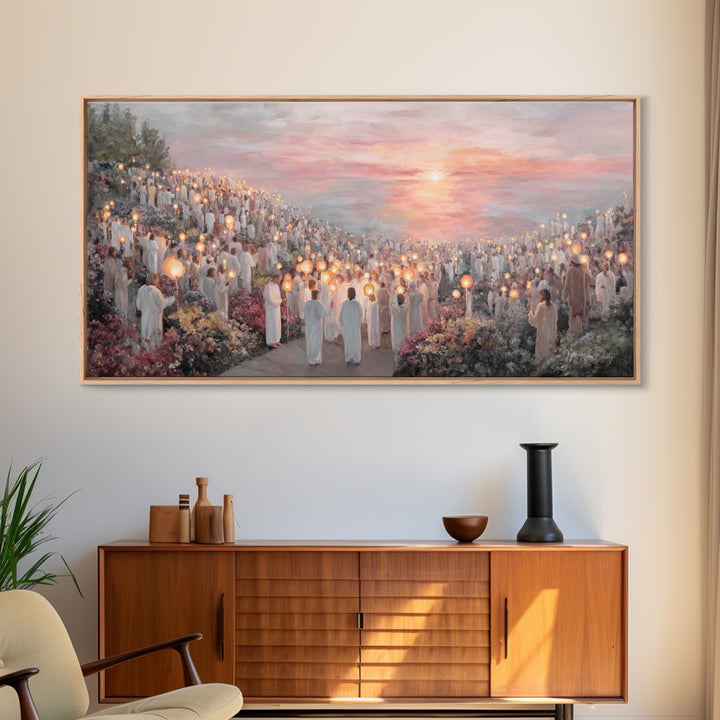 Valley Of Living Light, Framed Canvas Print, Christian Wall Art, Christian Art Canvas, Christian Christmas Art, Christmas Art, Christian Ar