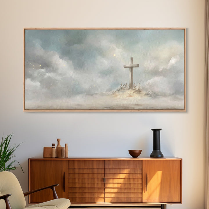 Clouds Of Hope – Framed Canvas Print – Christian Christmas Art – Christian Wall Art – Christian Art Canvas – Subtle Christian Art