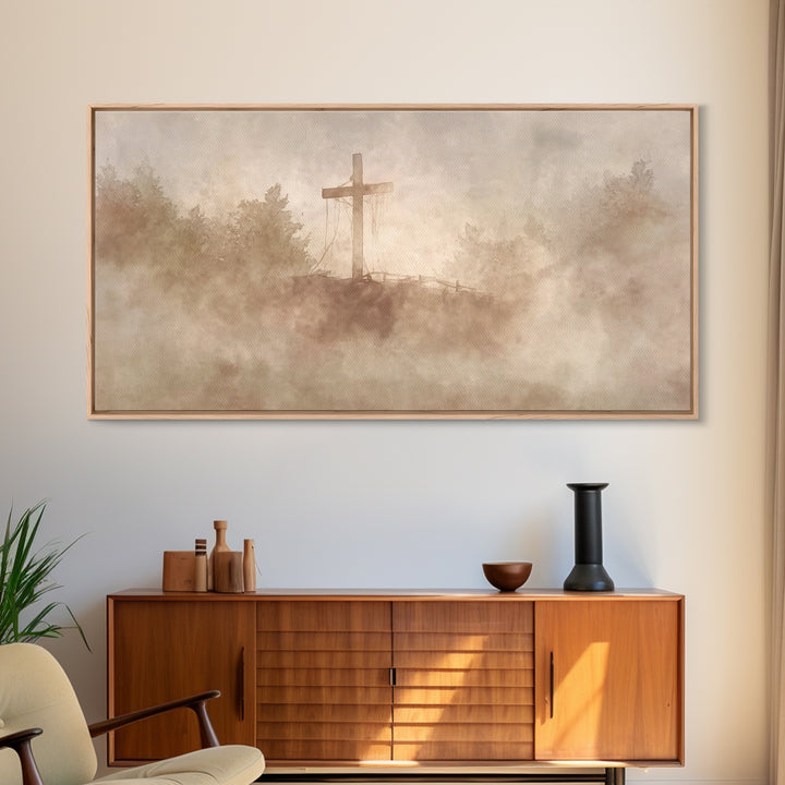 Quiet Salvation – Framed Canvas Print – Subtle Christian Art – Christian Wall Art – Christian Painting – Christian Art Canvas