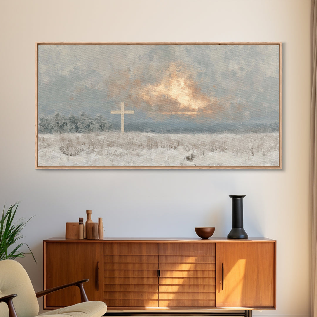 Morning Renewal – Framed Canvas Print – Christian Art Canvas – Christian Wall Art – Abstract Christian Art – Christian Christmas Art