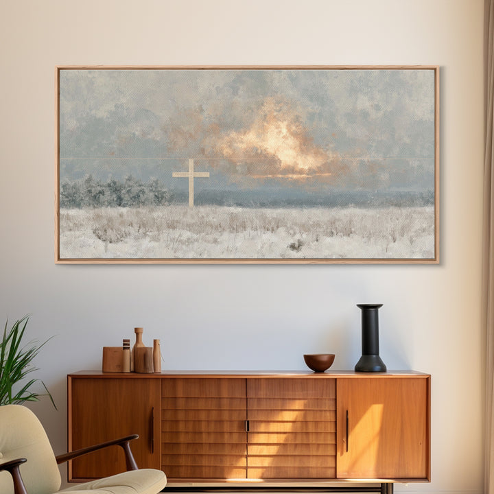 Morning Renewal – Framed Canvas Print – Christian Art Canvas – Christian Wall Art – Abstract Christian Art – Christian Christmas Art