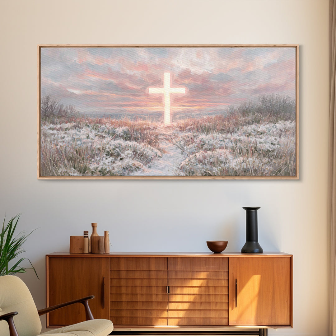Radiant Dawn – Framed Canvas Print – Christian Christmas Art – Christian Wall Art – Christian Art Print – Modern Christian Painting