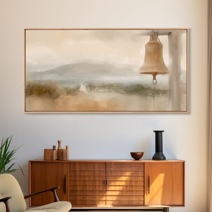 Hillside Chapel – Framed Canvas Print – Christian Art Print – Christian Wall Art – Christian Art Canvas – Subtle Christian Art