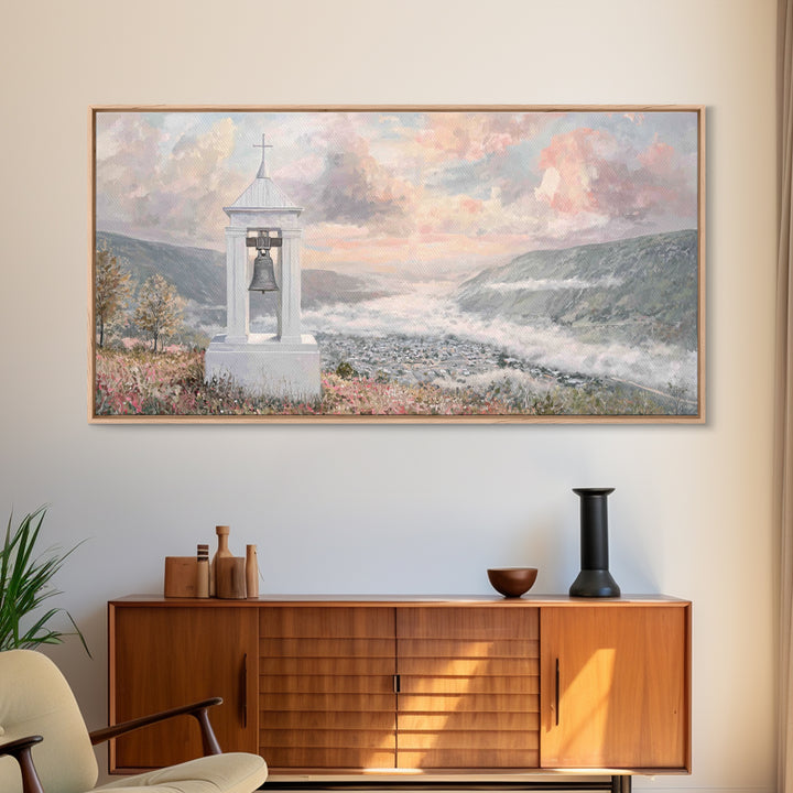 Valley Bells – Framed Canvas Print – Christian Decor – Christmas Wall Art – Christian Art Canvas – Moody Christmas Art