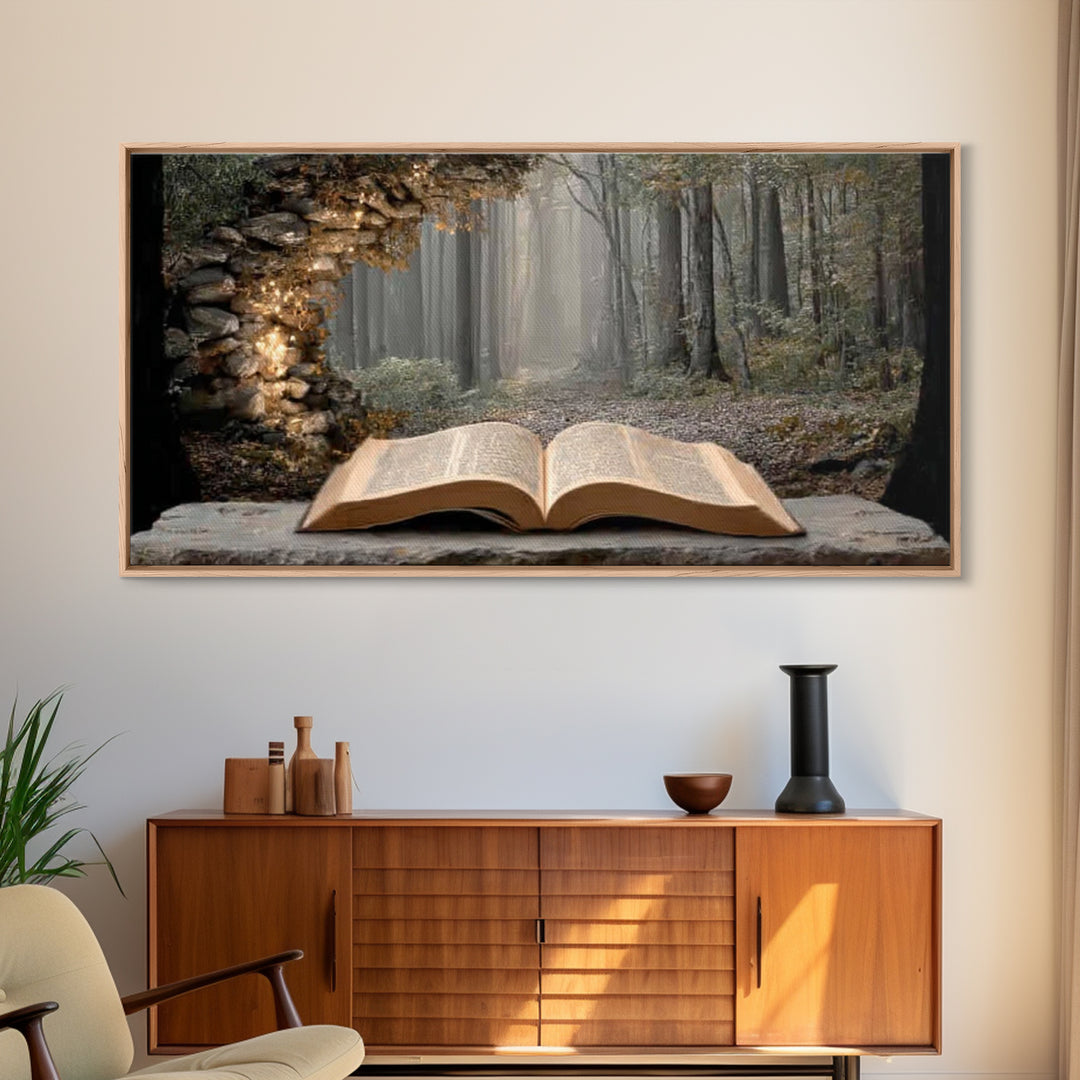 Path of Light - Framed Canvas Print - Christian Wall Art - Christian Art Canvas - Christmas Art - Christian Christmas Art - Framed Christma