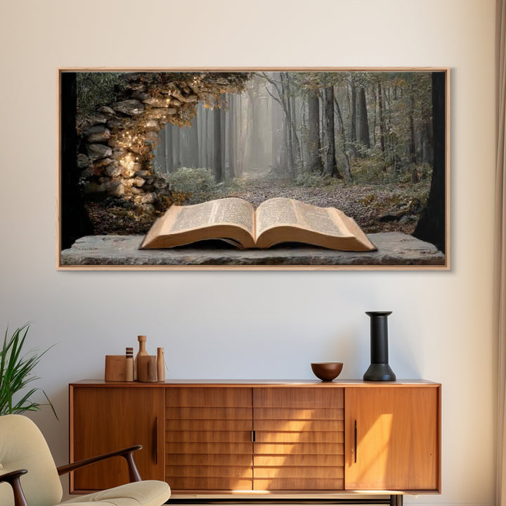 Path of Light - Framed Canvas Print - Christian Wall Art - Christian Art Canvas - Christmas Art - Christian Christmas Art - Framed Christma