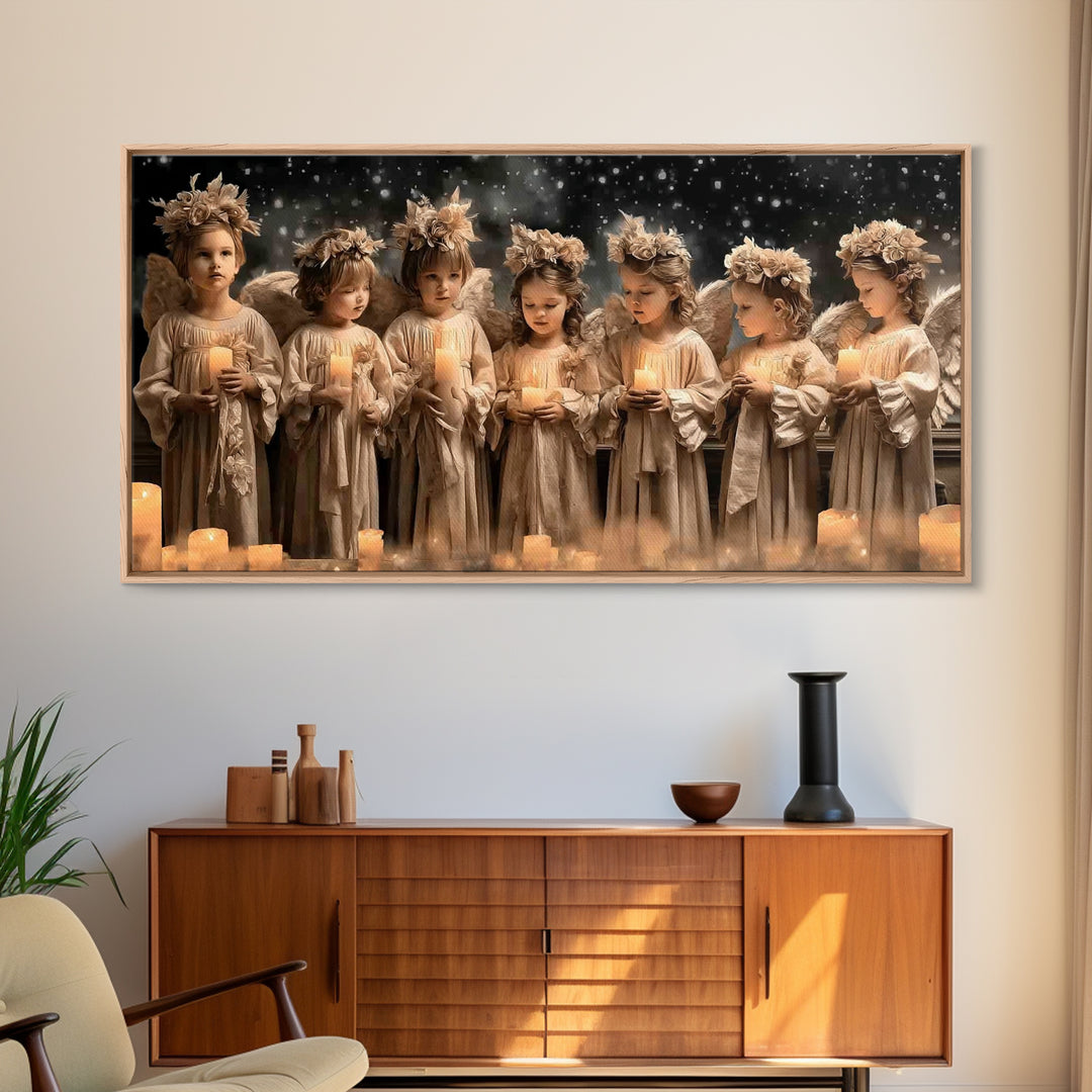 Heaven’s Candlelight – Framed Canvas Print – Christian Wall Art – Christian Christmas Art – Christian Art Canvas – Christmas Wall Art – Chr