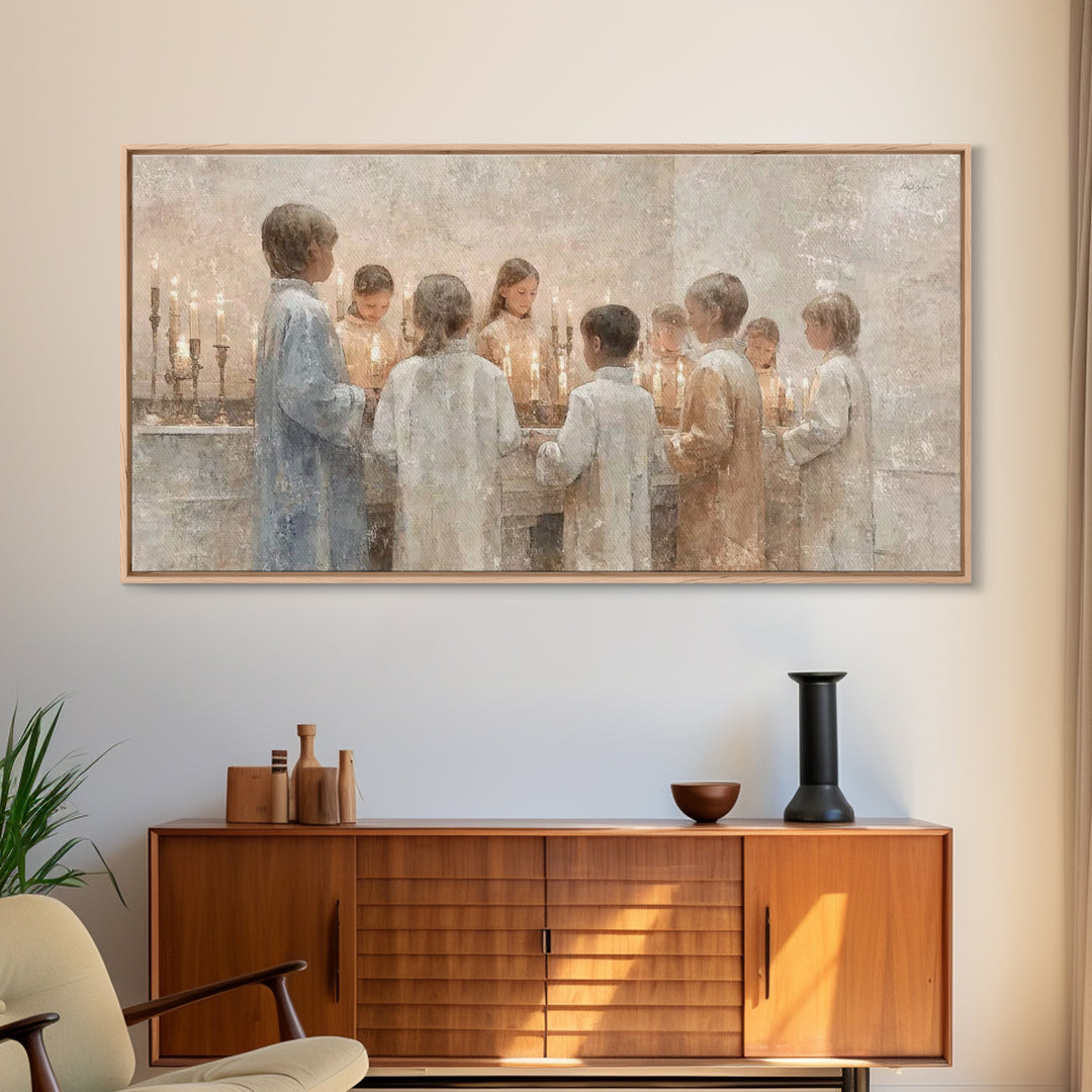 Circle Of Light – Framed Canvas Print – Christian Art – Framed Christmas Art – Christian Wall Art – Christmas Canvas Wall Art – Christian D