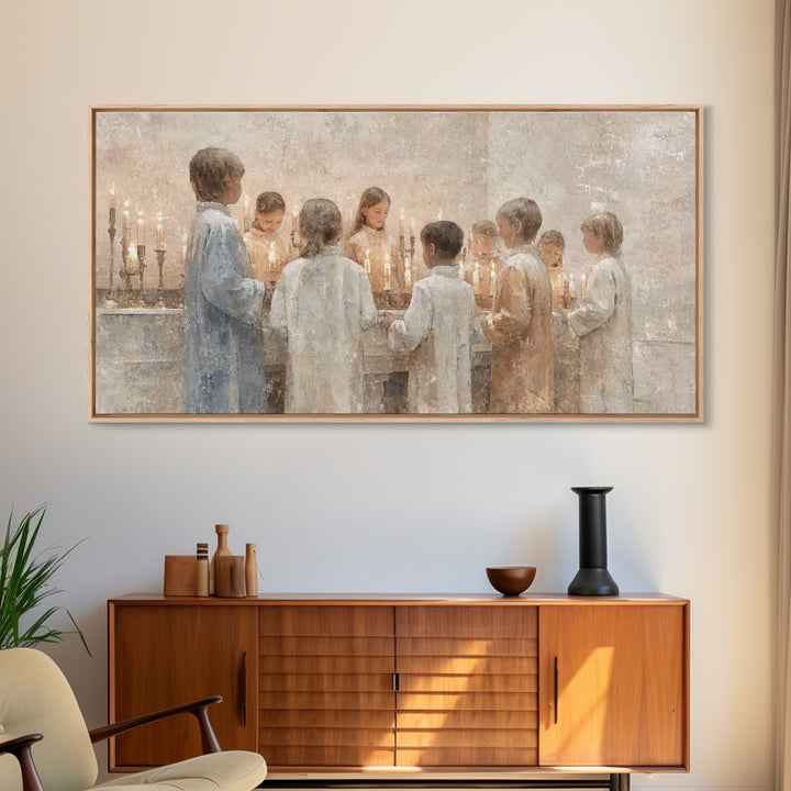 Circle Of Light – Framed Canvas Print – Christian Art – Framed Christmas Art – Christian Wall Art – Christmas Canvas Wall Art – Christian D