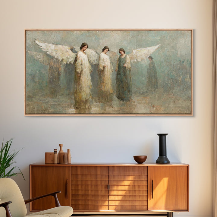 Angels Of Hope – Framed Canvas Print – Christian Art – Christian Art Painting – Vintage Christian Art – Christian Wall Art – Christian Gift