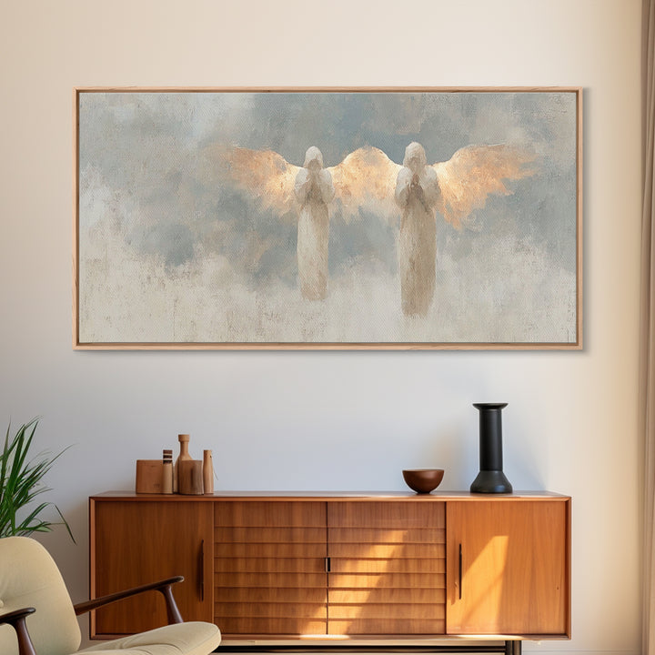 Wings Of Mercy – Framed Canvas Print – Christian Art Canvas – Abstract Christian Art – Christian Wall Art – Christian Art Gift – Minimalist