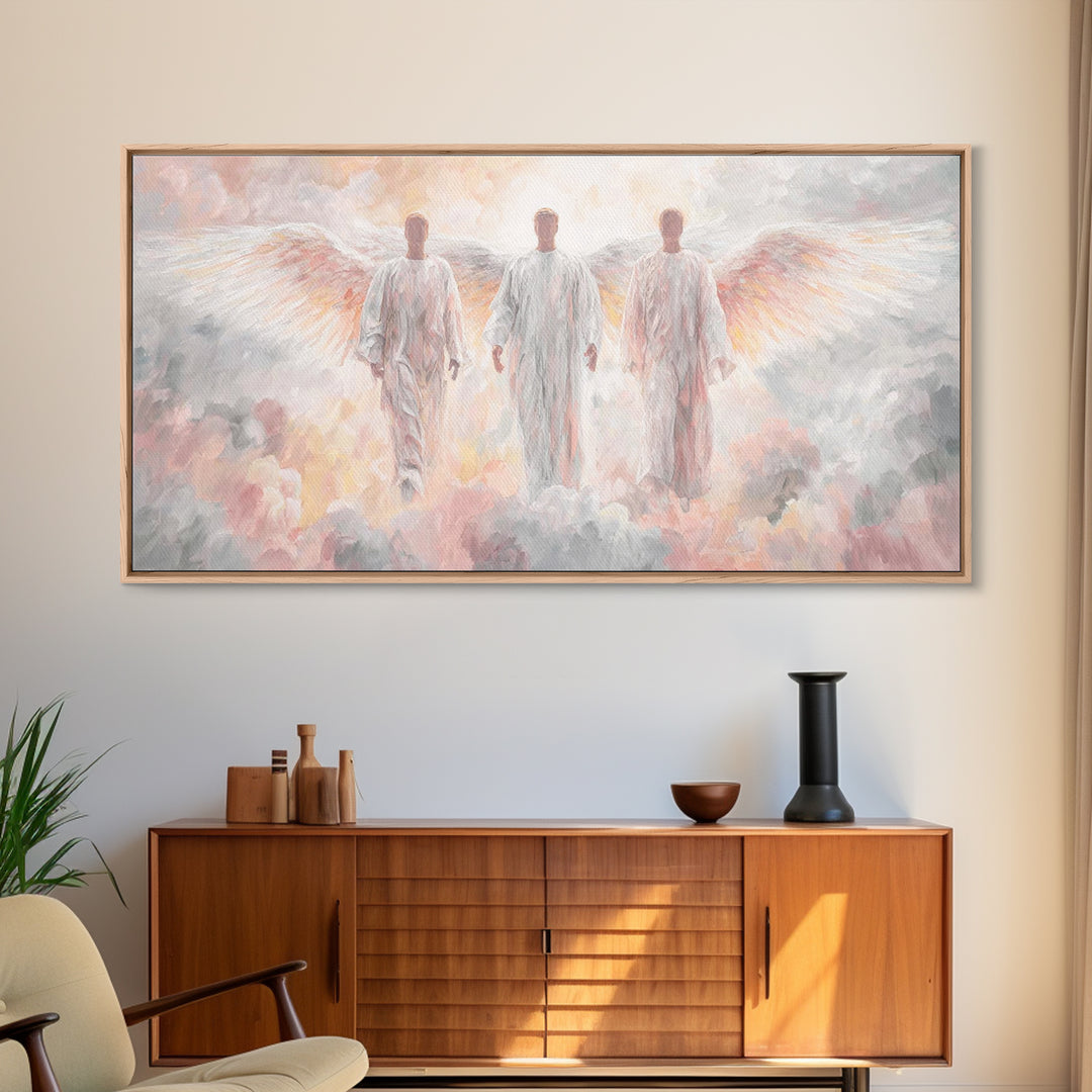 Radiant Messengers – Framed Canvas Print – Christian Wall Art – Christian Art Canvas – Modern Christian Art – Christian Painting – Christia