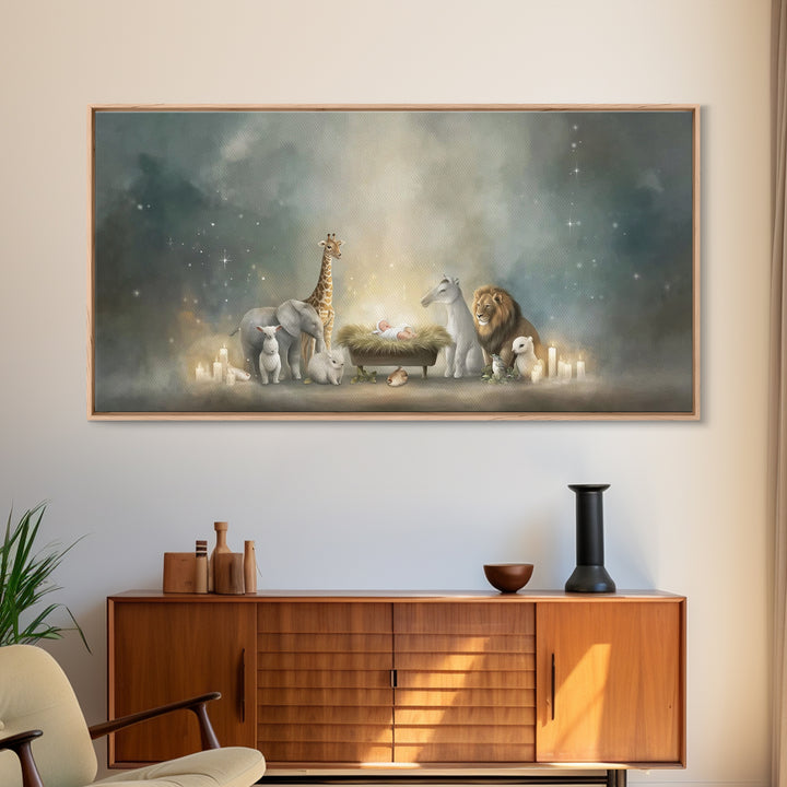 Peaceful Nativity – Framed Canvas Print – Christmas Wall Art – Christian Christmas Decor – Christian Art Canvas – Christmas Art Framed – Ch