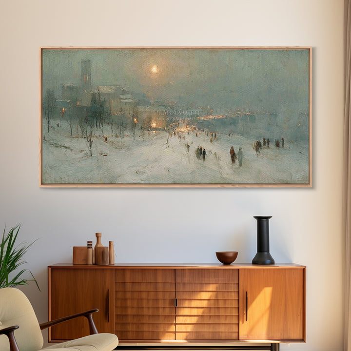 Snowy Bethlehem Path, Framed Canvas Print, Christian Art Canvas, Christmas Wall Art, Christian Christmas Art, Christmas Art Prints, Subtle