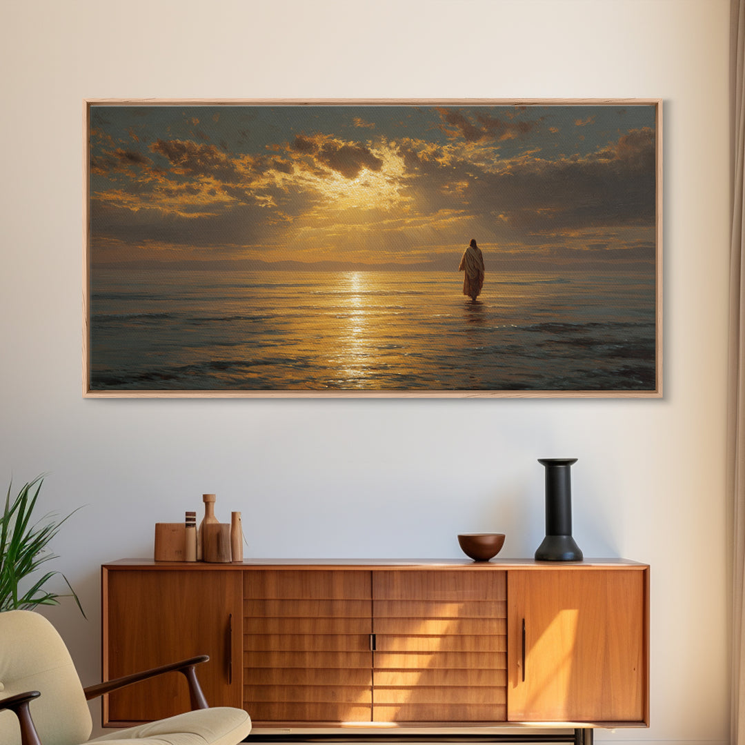 Sacred Dawn – Framed Canvas Print – Christian Wall Art – Jesus Painting – Christian Art Canvas – Christian Christmas Art – Christian Decor