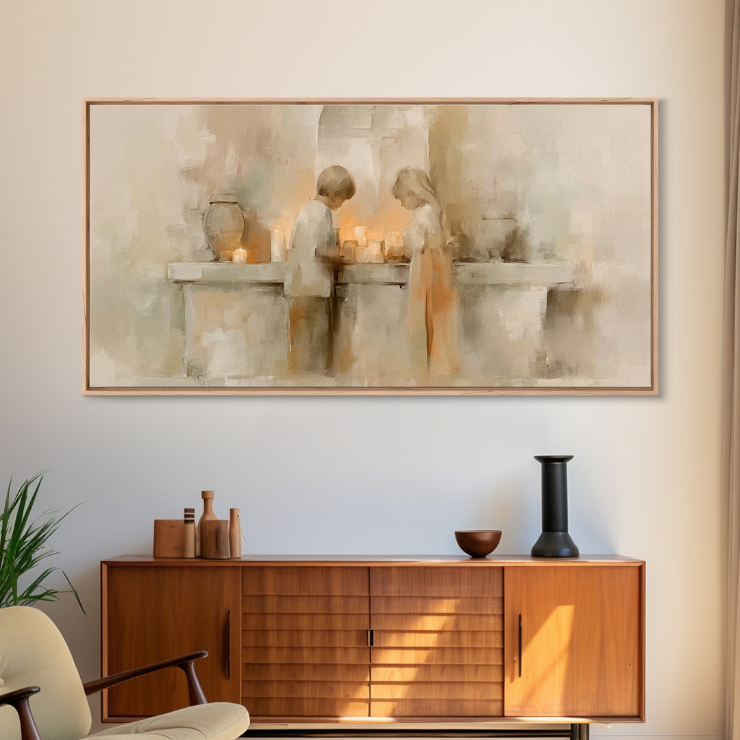 Sanctuary Glow – Framed Canvas Print – Christian Wall Art – Christian Art Print – Minimalist Christian Art – Christian Art Canvas – Subtle