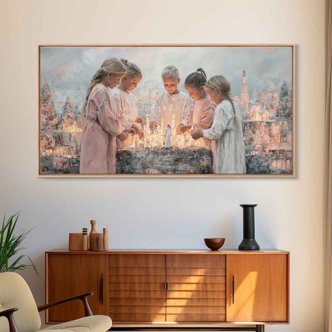 Circle Of Grace – Framed Canvas Print – Christian Wall Art – Christian Art Canvas – Framed Christmas Art – Christian Christmas Art – Christ